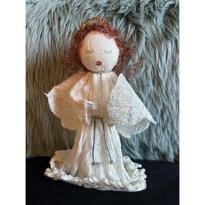 Angel Handmade Tree topper Christmas Home‎ Decor 80s Vintage Red Head Girl